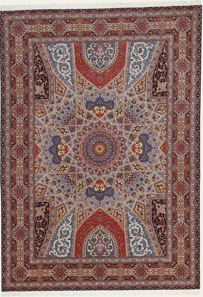 Alfombra persa Tabriz Gumbad 60Raj de Sedankette 350x250 350x250, Alfombra persa Anudado a mano