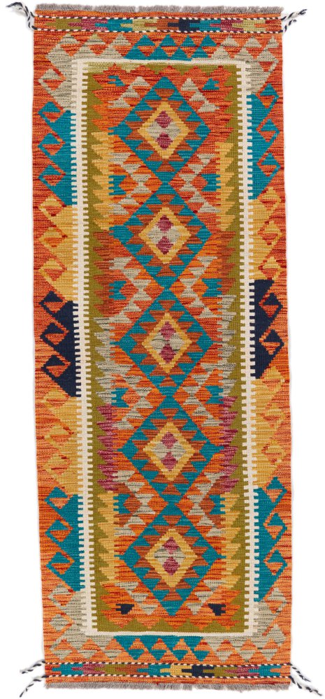 Afghanischer Teppich Kelim Afghan 204x76 204x76, Perserteppich Handgewebt