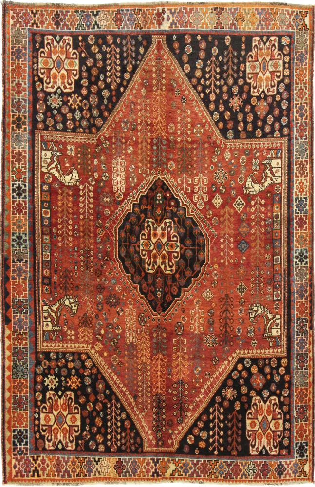 Persisk tæppe Ghashghai 245x159 245x159, Persisk tæppe Knyttet i hånden