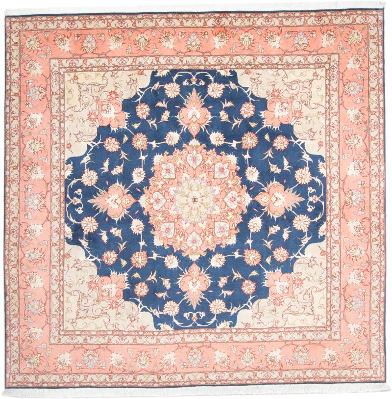 Tapete persa Tabriz 50Raj 204x199 204x199, Tapete persa Atado à mão