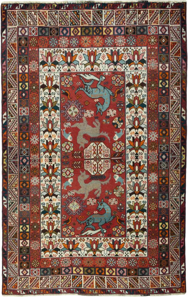 Tappeto persiano Shiraz 6'7"x4'3" 6'7"x4'3", Tappeto persiano Annodato a mano