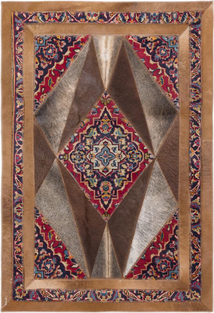 Persisk tæppe Kelim Patchwork Leder 138x94 138x94, Persisk tæppe Håndvævet