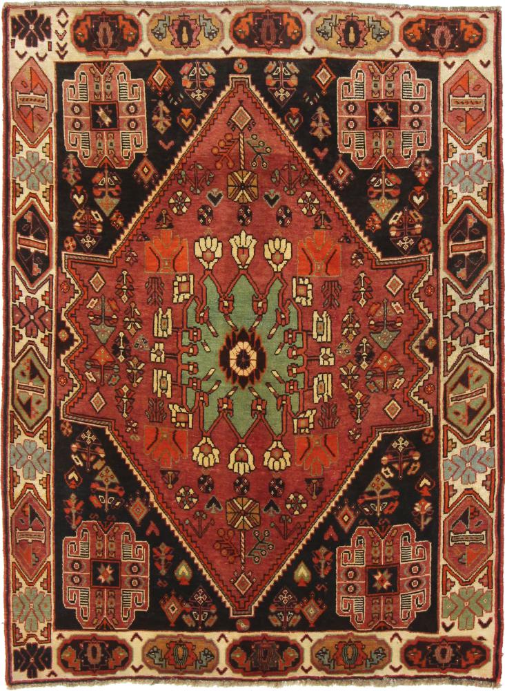 Tapete persa Ghashghai 178x132 178x132, Tapete persa Atado à mão