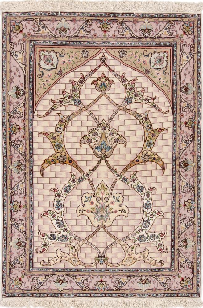 Tapete persa Tabriz Fio de Seda 145x104 145x104, Tapete persa Atado à mão