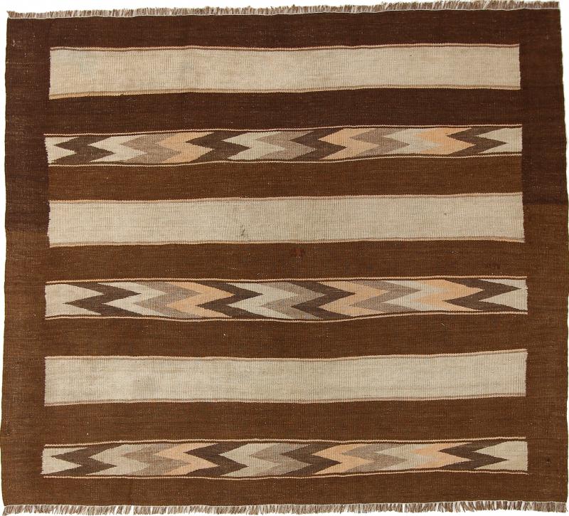 Tapete persa Kilim Fars Azerbaijan Antigo 134x153 134x153, Tapete persa Tecido à mão