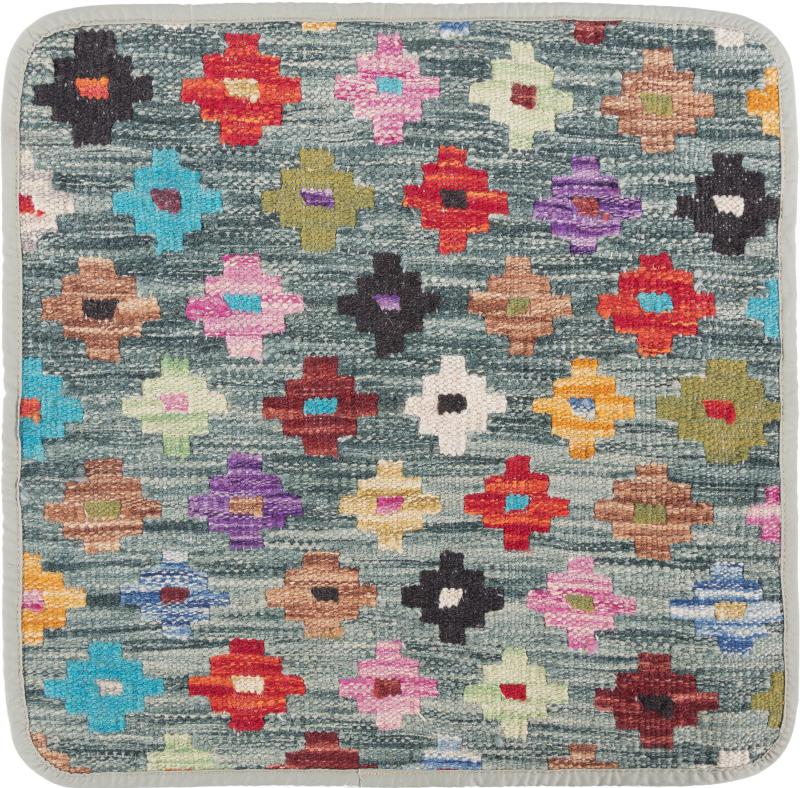 Afghan rug Kilim Afghan Cushion Cover 45x45 45x45, Persian Rug Knotted by hand