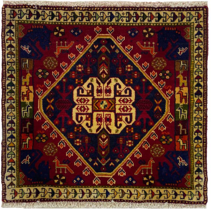 Persialainen matto Ghashghai 61x62 61x62, Persialainen matto Solmittu käsin