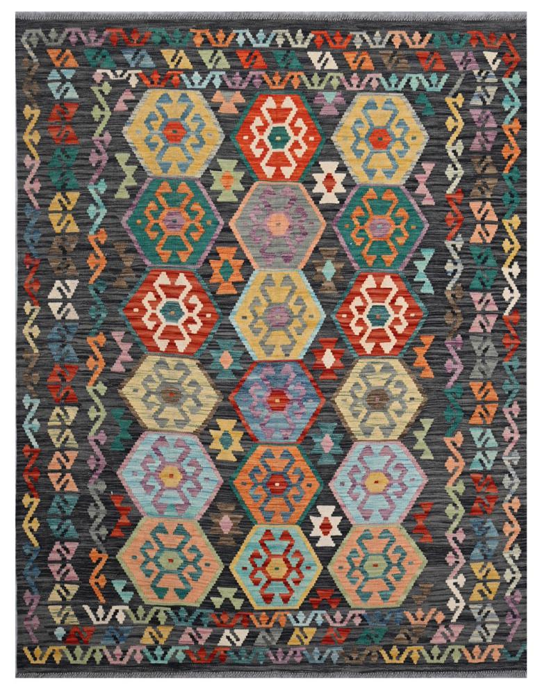 Afghan rug Kilim Afghan 6'6"x5'1" 6'6"x5'1", Persian Rug Woven by hand