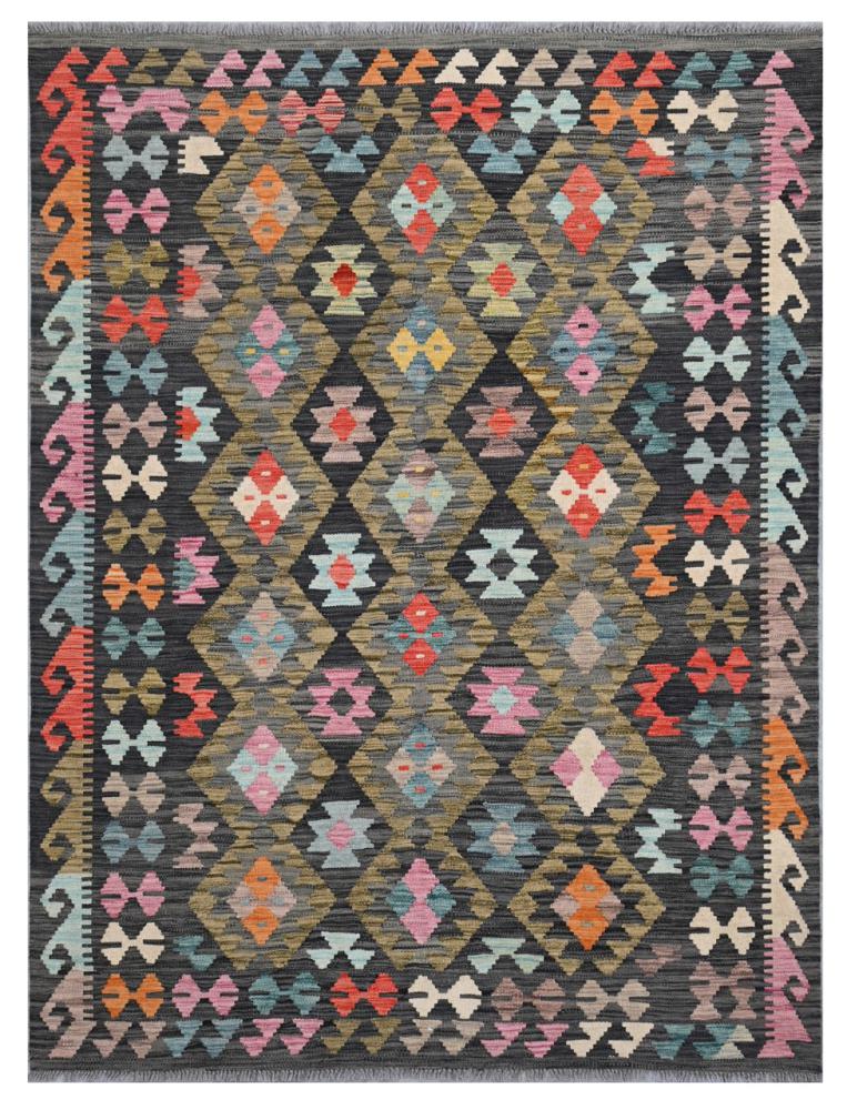 Afghan rug Kilim Afghan 6'9"x5'1" 6'9"x5'1", Persian Rug Woven by hand