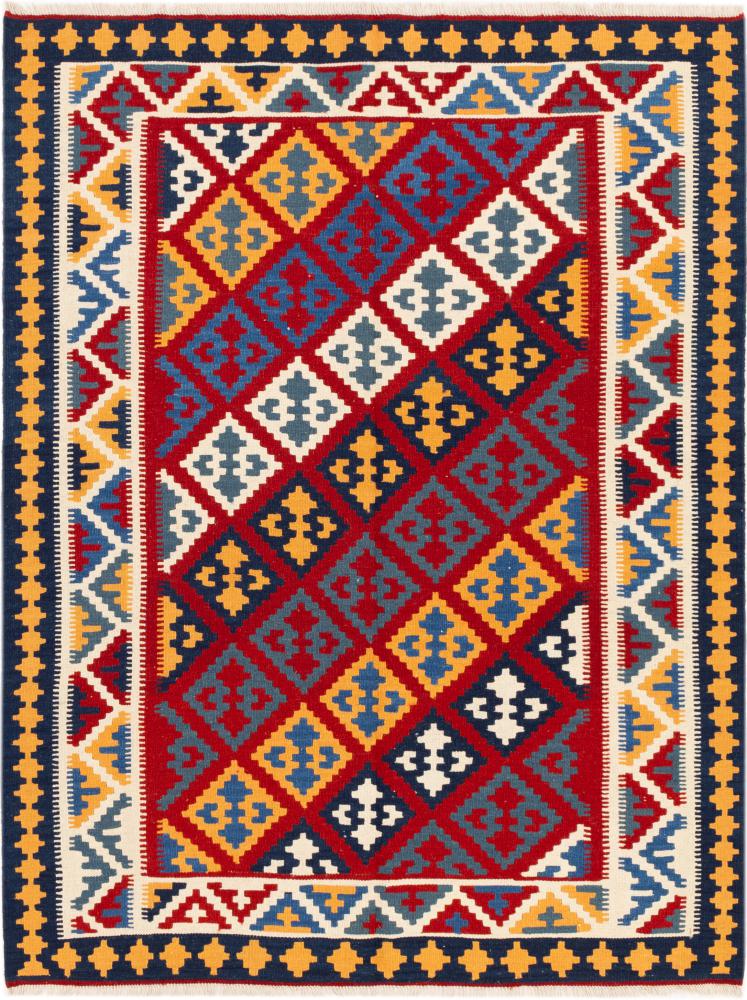 Tapis persan Kilim Fars Ghashghai 199x153 199x153, Tapis persan Tissé à la main