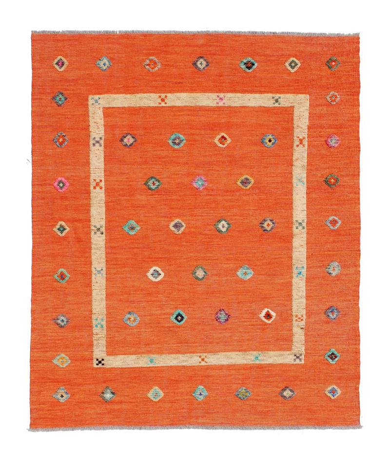 Alfombra afgana Kilim Afghan Nimbaft Edition 193x158 193x158, Alfombra persa Tejido a mano