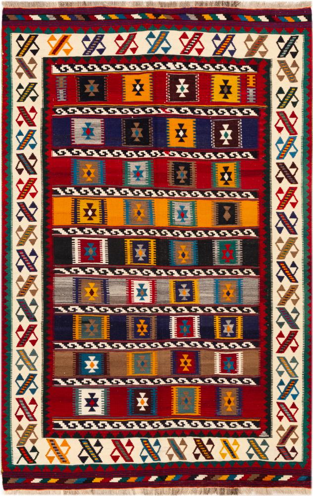 Tapis persan Kilim Fars Shiraz 248x165 248x165, Tapis persan Tissé à la main