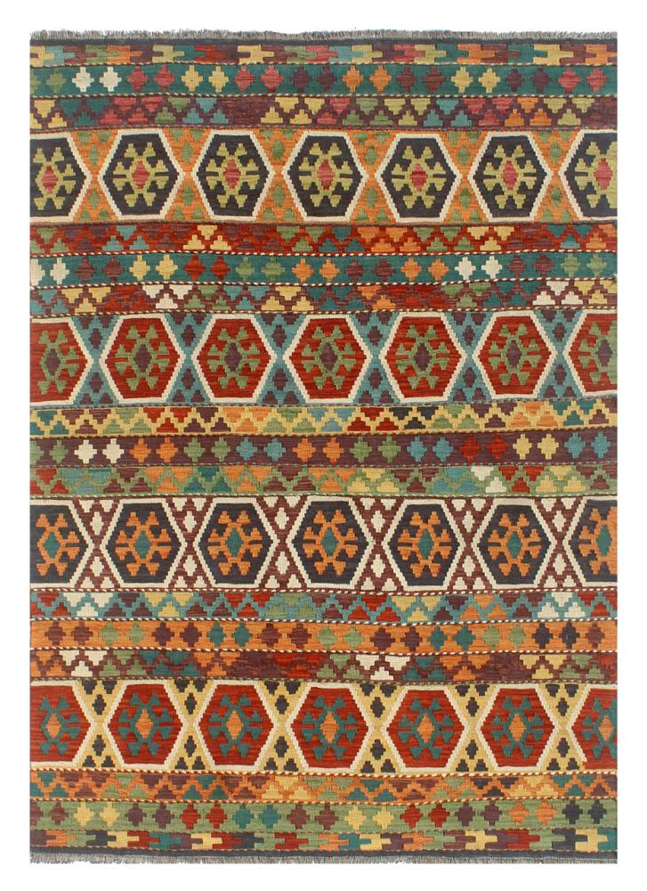 Afghan rug Kilim Afghan 7'7"x5'8" 7'7"x5'8", Persian Rug Woven by hand