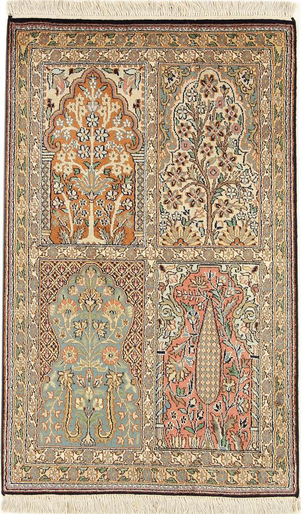 Tapis indien Cachemire Soie 99x62 99x62, Tapis persan Noué à la main
