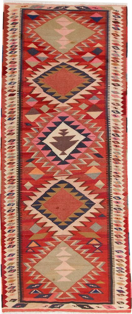 Tapete persa Kilim Fars Azerbaijan Antigo 342x141 342x141, Tapete persa Tecido à mão