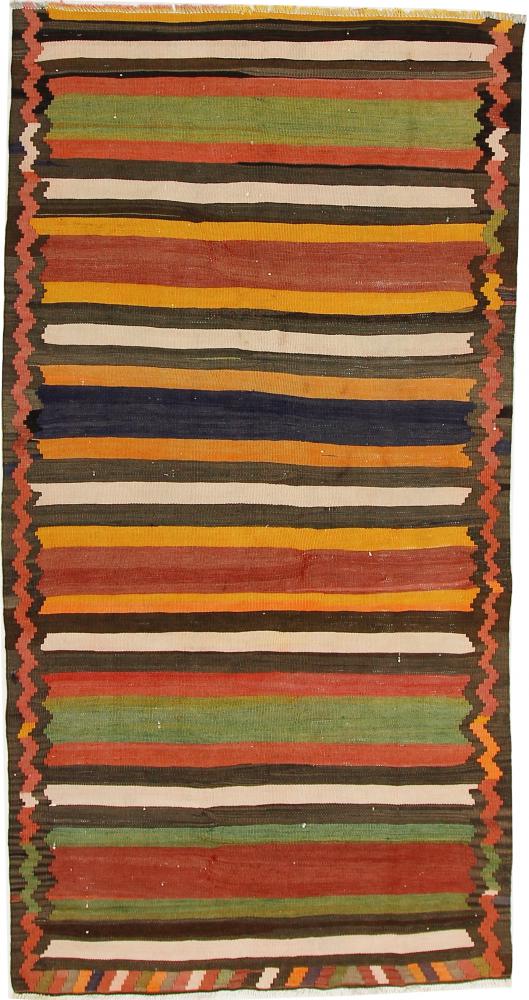 Tapete persa Kilim Fars Azerbaijan Antigo 243x124 243x124, Tapete persa Tecido à mão