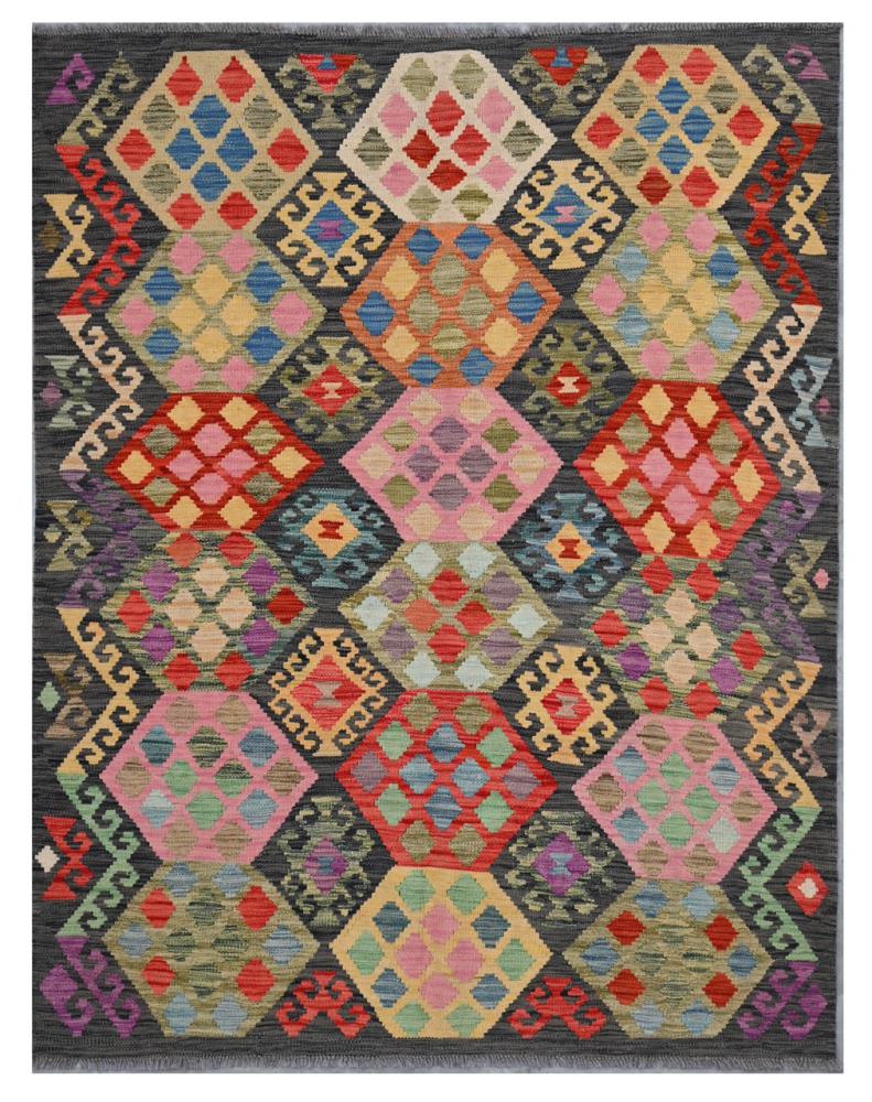 Afghan rug Kilim Afghan 6'6"x5'1" 6'6"x5'1", Persian Rug Woven by hand