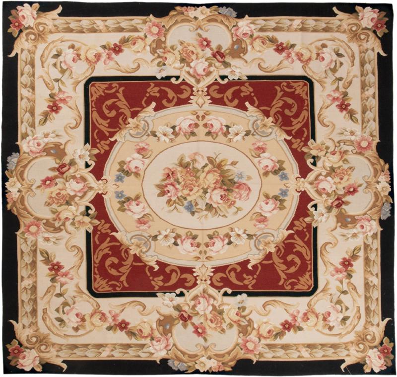 Chinese rug Kilim Aubusson 6'11"x6'6" 6'11"x6'6", Persian Rug Woven by hand