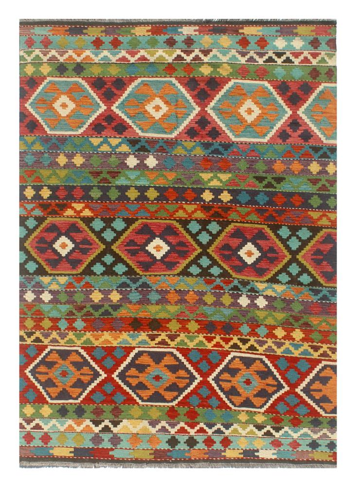 Afghan rug Kilim Afghan 7'10"x5'5" 7'10"x5'5", Persian Rug Woven by hand