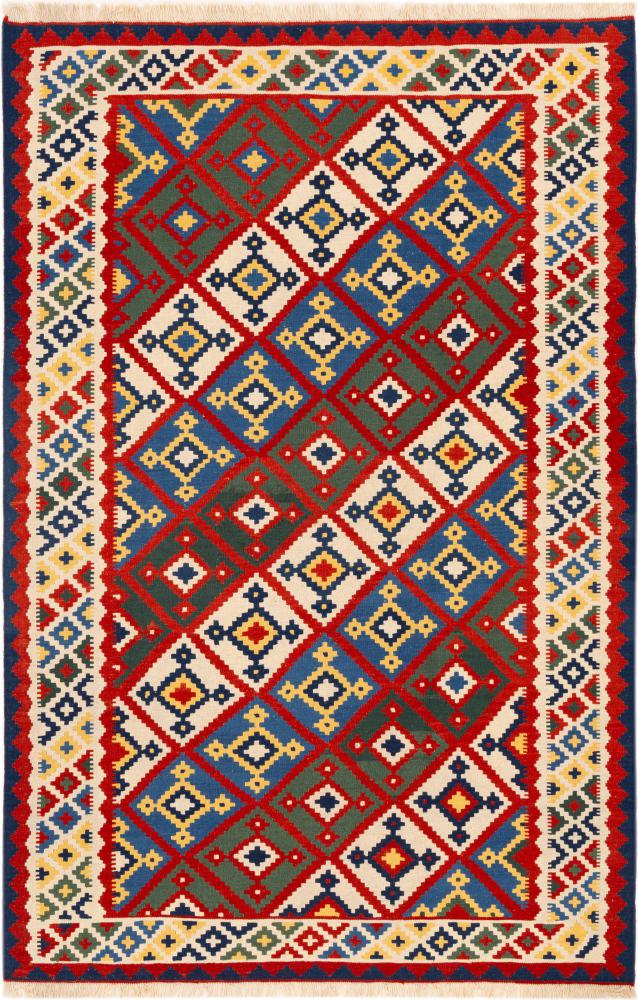 Tapis persan Kilim Fars Shiraz 266x174 266x174, Tapis persan Tissé à la main