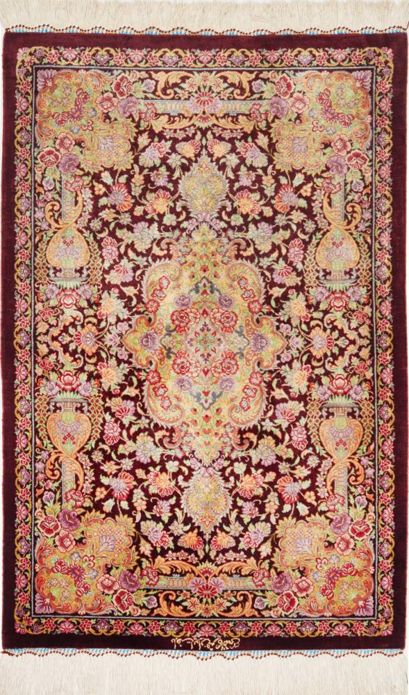 Persian Rug Qum Silk 91x59 91x59, Persian Rug Knotted by hand