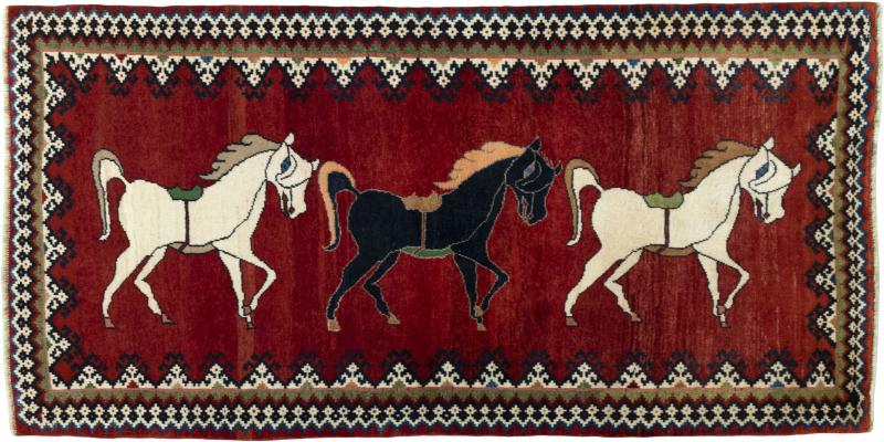 Persian Rug Persian Gabbeh Ghashghai 219x111 219x111, Persian Rug Knotted by hand