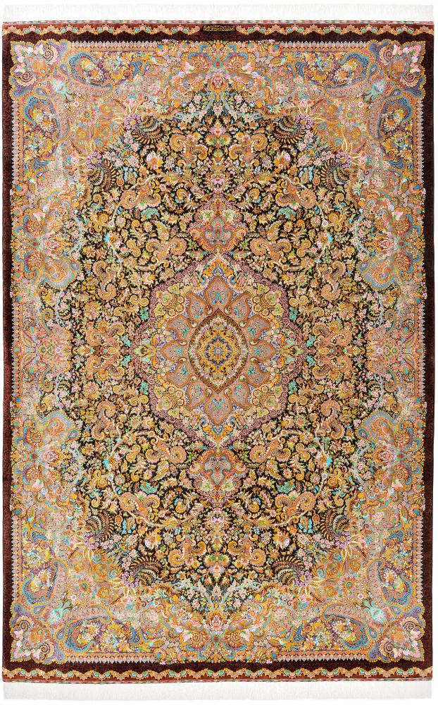 Perzisch tapijt Qum Zijde 305x202 305x202, Perzisch tapijt Handgeknoopte