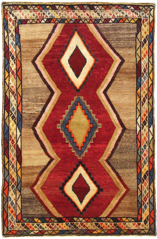 Tapete persa Ghashghai 170x111 170x111, Tapete persa Atado à mão