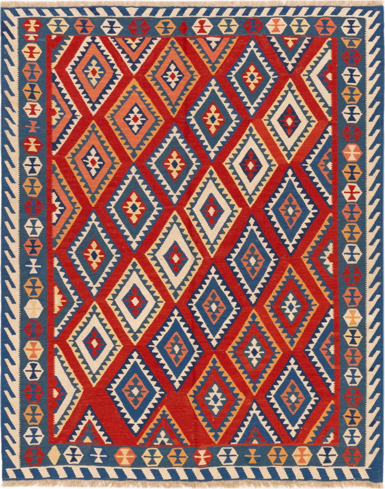 Tapis persan Kilim Fars Ghashghai 194x158 194x158, Tapis persan Tissé à la main