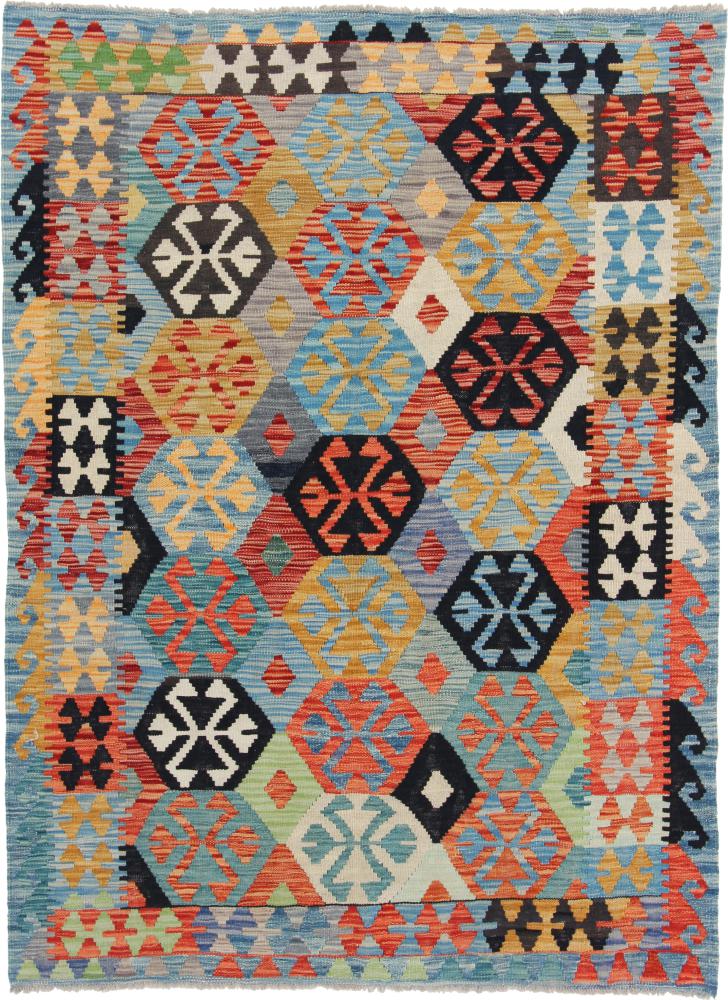 Tapete afegão Kilim Afegão 174x129 174x129, Tapete persa Tecido à mão