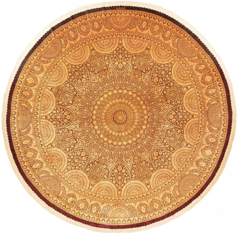 Persian Rug Qum Silk 347x347 347x347, Persian Rug Knotted by hand