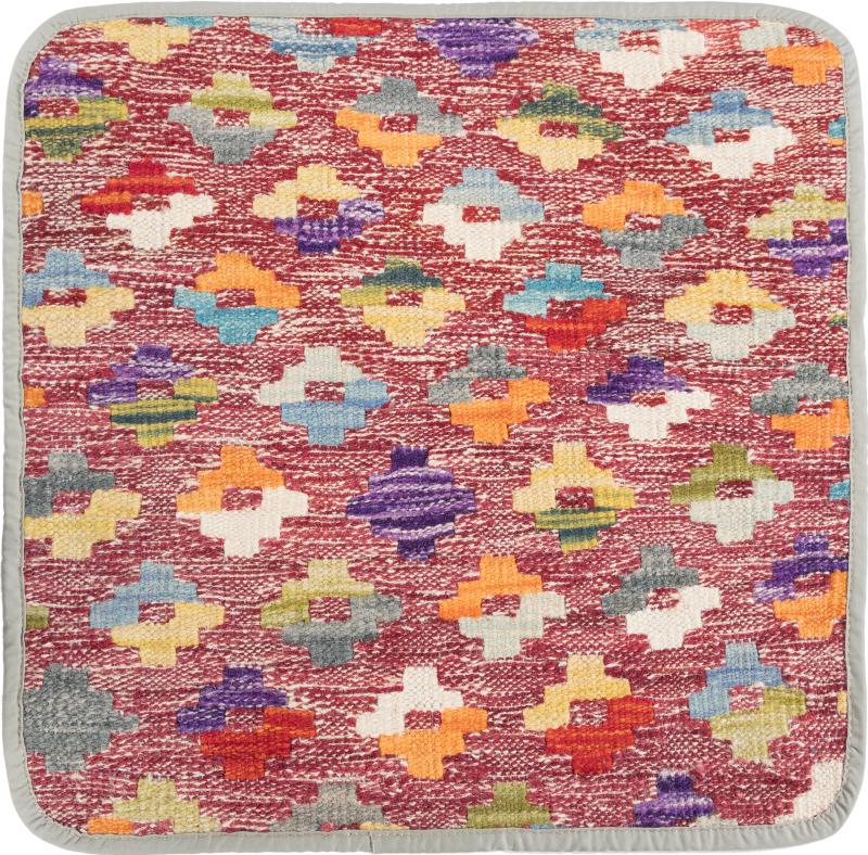 Afghan rug Kilim Afghan Cushion Cover 45x45 45x45, Persian Rug Knotted by hand