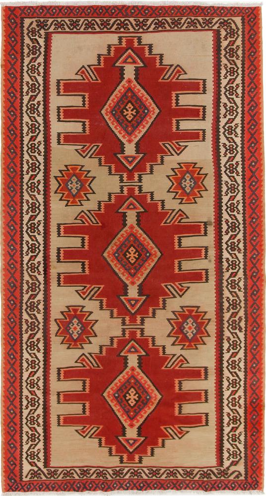 Tapete persa Kilim Fars Azerbaijan Antigo 305x162 305x162, Tapete persa Tecido à mão