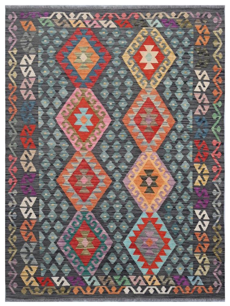 Afghan rug Kilim Afghan 6'9"x5'1" 6'9"x5'1", Persian Rug Woven by hand