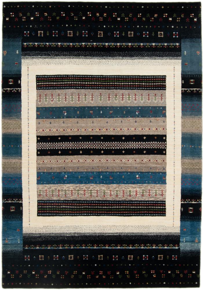 Indo rug Gabbeh Loribaft 7'11"x5'7" 7'11"x5'7", Persian Rug Knotted by hand