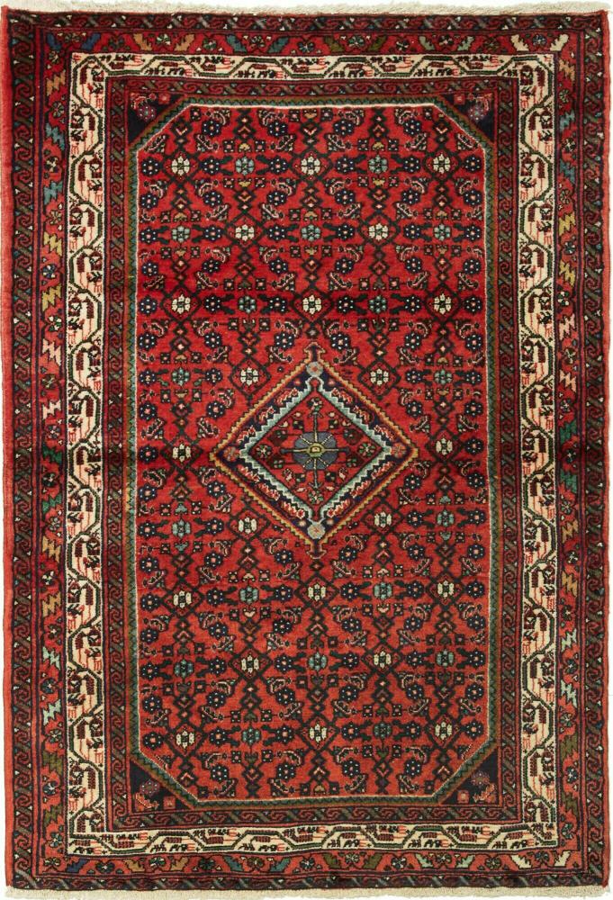 Tapis persan Hamadan 144x99 144x99, Tapis persan Noué à la main
