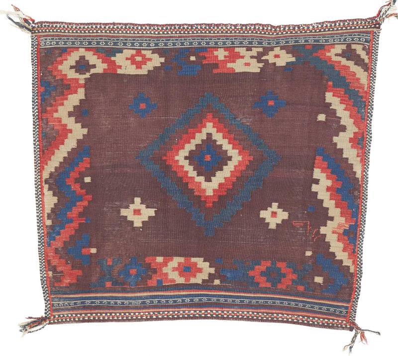 Persian Rug Kilim Fars Antique 124x107 124x107, Persian Rug Woven by hand
