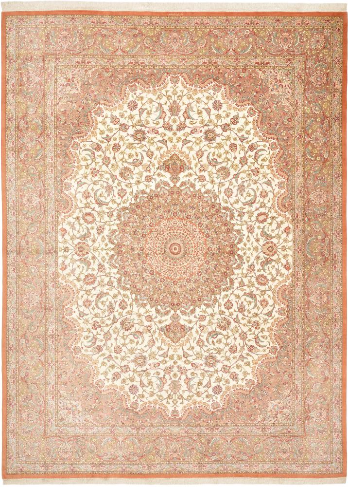 Tappeto persiano Qum di Seta 396x297 396x297, Tappeto persiano Annodato a mano