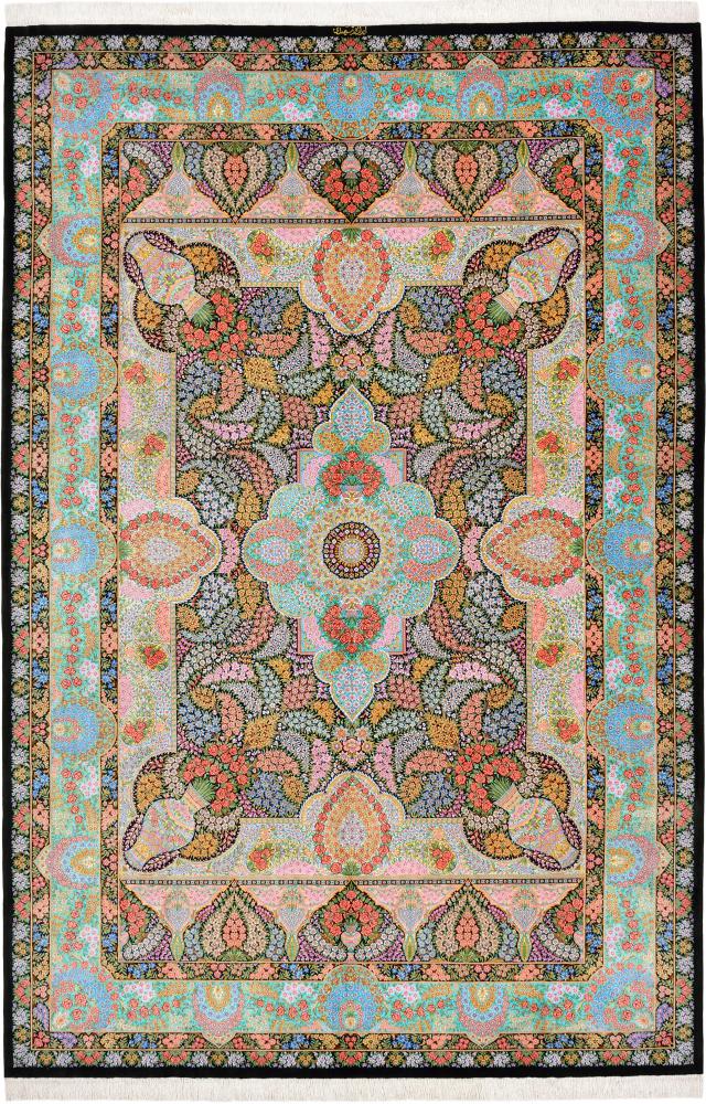 Perzisch tapijt Qum Zijde 304x202 304x202, Perzisch tapijt Handgeknoopte