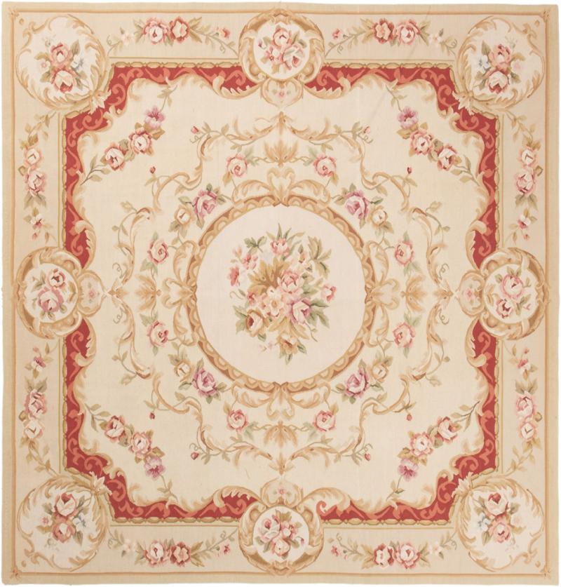 Kinesisk tæppe Kelim Aubusson 202x196 202x196, Persisk tæppe Håndvævet