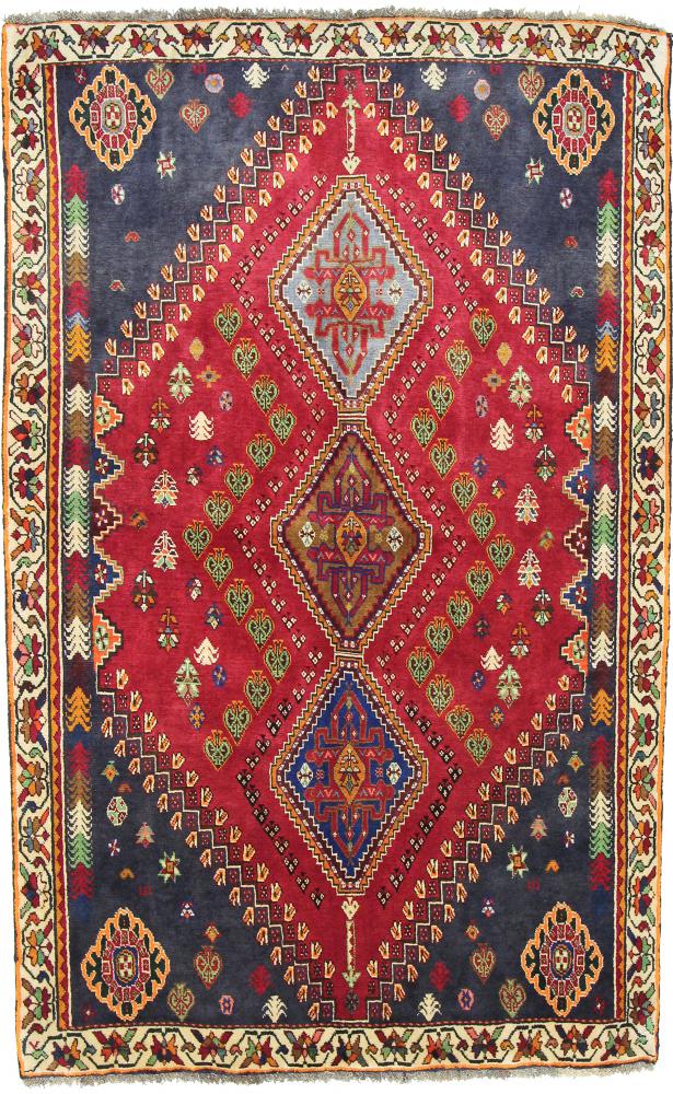 Persian Rug Ghashghai 7'4"x4'8" 7'4"x4'8", Persian Rug Knotted by hand
