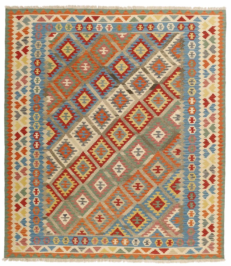 Tapete persa Kilim Fars 292x259 292x259, Tapete persa Tecido à mão