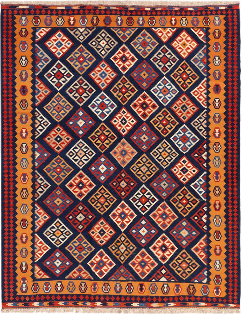 Persian Rug Kilim Fars Ghashghai 9'7"x7'7" 9'7"x7'7", Persian Rug Woven by hand