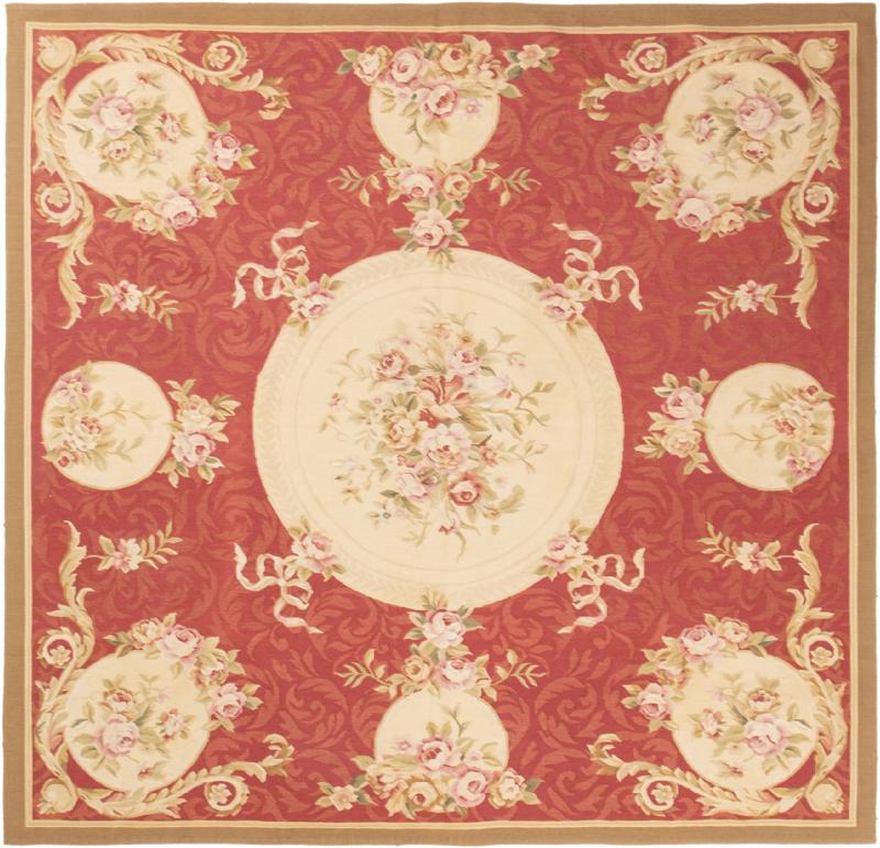 Tapete chinês Kilim Aubusson 6'9"x6'6" 6'9"x6'6", Tapete persa Tecido à mão