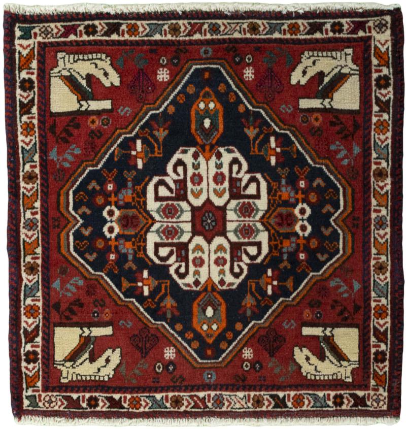 Tapete persa Shiraz 61x60 61x60, Tapete persa Atado à mão