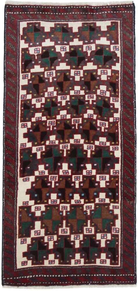 Persian Rug Baluch 5'0"x2'4" 5'0"x2'4", Persian Rug Knotted by hand