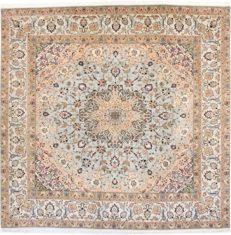 Tapete persa Tabriz 249x252 249x252, Tapete persa Atado à mão