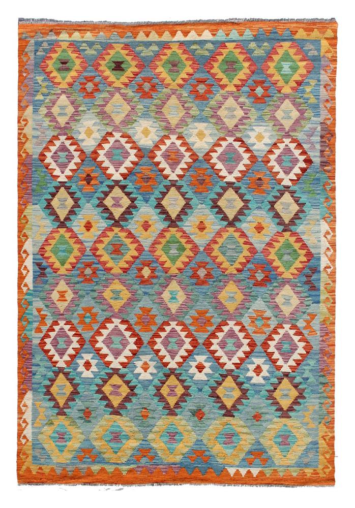 Afghan rug Kilim Afghan 8'0"x5'8" 8'0"x5'8", Persian Rug Woven by hand