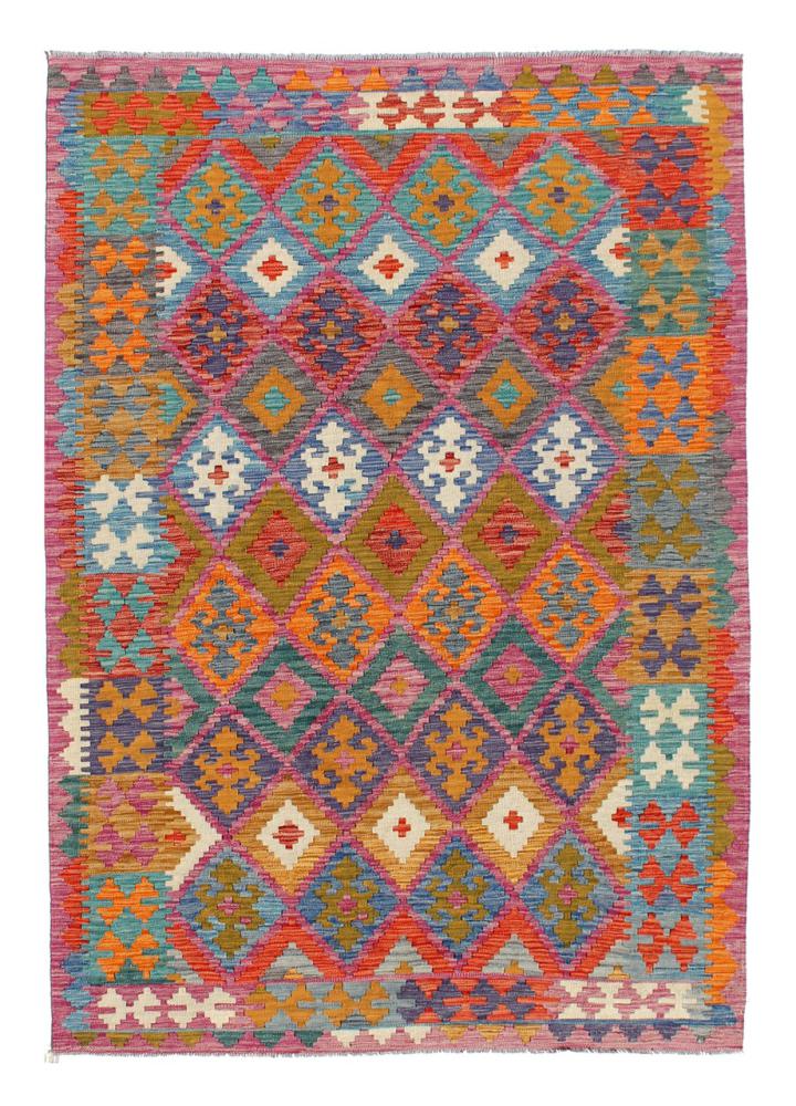 Afghan rug Kilim Afghan 7'11"x5'9" 7'11"x5'9", Persian Rug Woven by hand