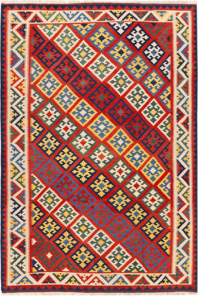 Tapis persan Kilim Fars Shiraz 303x206 303x206, Tapis persan Tissé à la main
